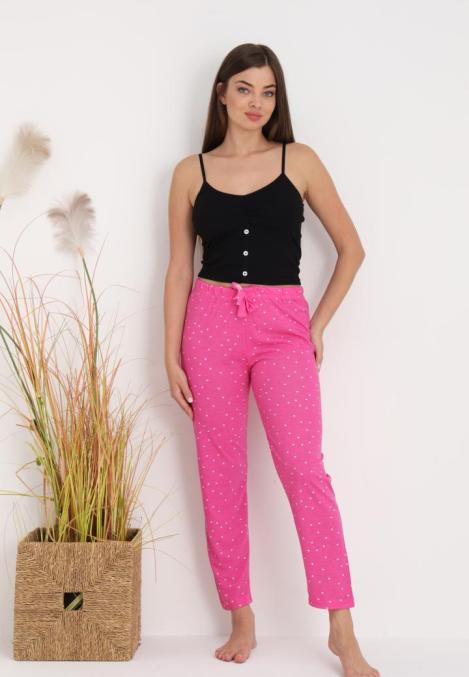 Pantaloni de Pijama Dama ,Culoare Roz cu Alb ,Engros